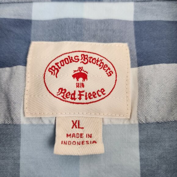 Brooks Brothers Seersucker Button Down Shirt Men's XL Blue Plaid - Picture 3 of 6